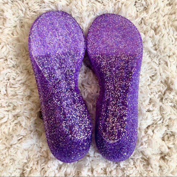 ☘️3/$25 SALE! Sparkly Comfy Cute Low Wedge Jellies - Picture 6 of 9